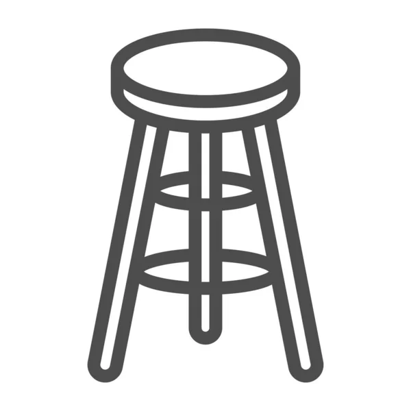 Icono de línea de taburete de bar, concepto de muebles de cocina, signo de silla de bar sobre fondo blanco, icono de silla alta en estilo de esquema para el concepto móvil y el diseño web. Gráficos vectoriales . — Archivo Imágenes Vectoriales