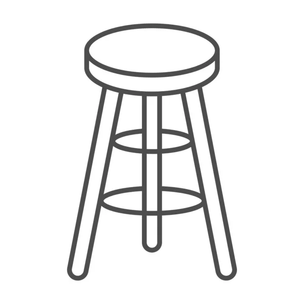 Ícone de linha fina banco de bar, conceito de mobiliário de cozinha, sinal de cadeira de bar no fundo branco, ícone de cadeira alta no estilo esboço para o conceito móvel e web design. Gráficos vetoriais . —  Vetores de Stock