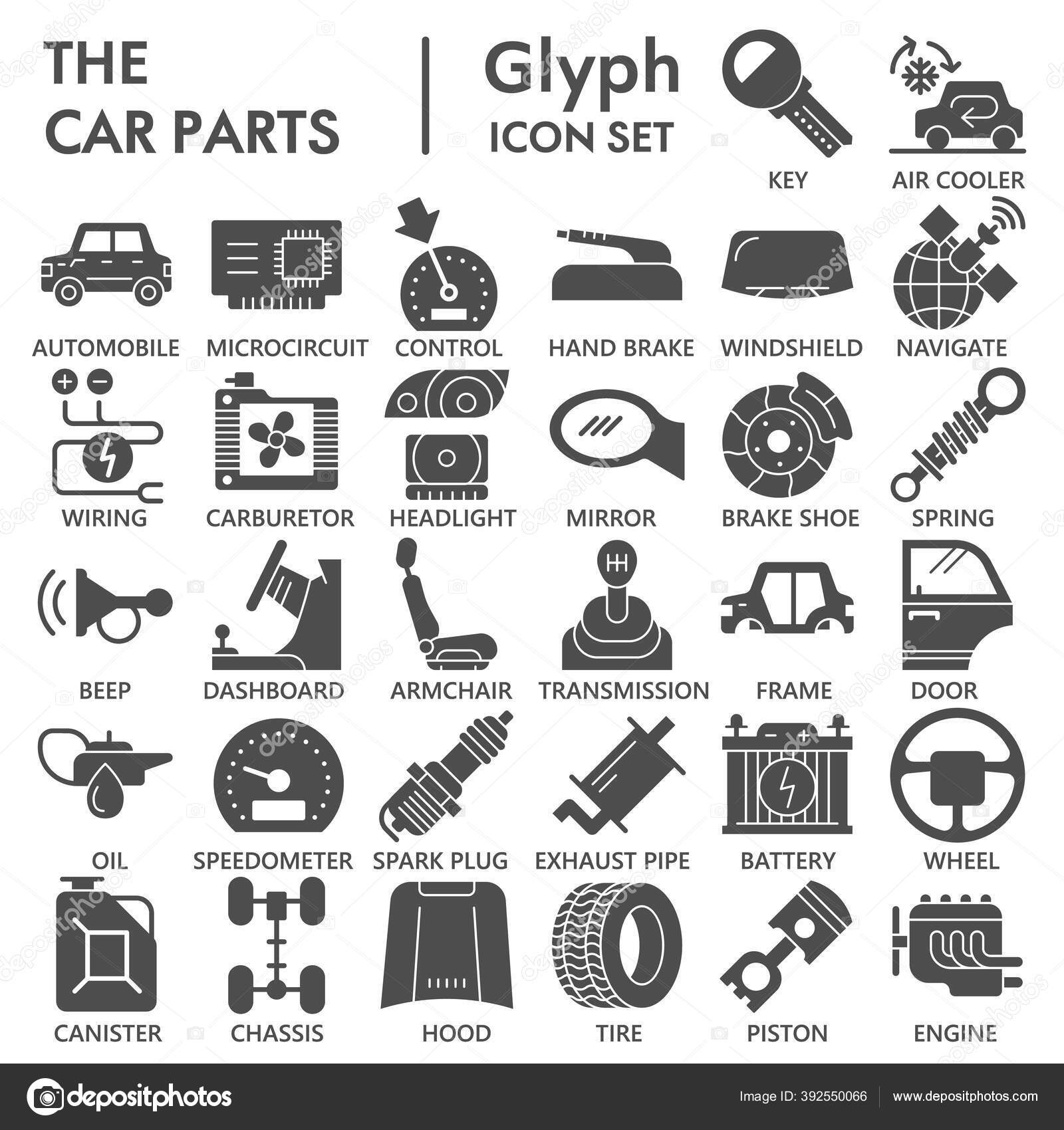 Set von auto waschen symbole. sammlung von sehr nützlichen symbole