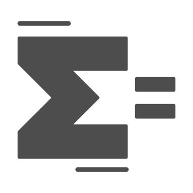 Sigma, katı ikon, matematik konsepti, beyaz arkaplan özeti, cep telefonu konsepti ve web tasarımı için sembol şeklinde Yunanca harf simgesi imzaladı. Vektör grafikleri.