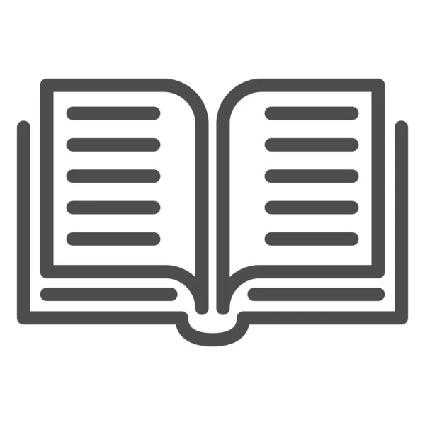 Icono de línea de libro abierto, concepto educativo, letrero de lectura sobre fondo blanco, cuaderno o icono de libro de texto en estilo de esquema para el concepto móvil y el diseño web. Gráficos vectoriales . — Vector de stock
