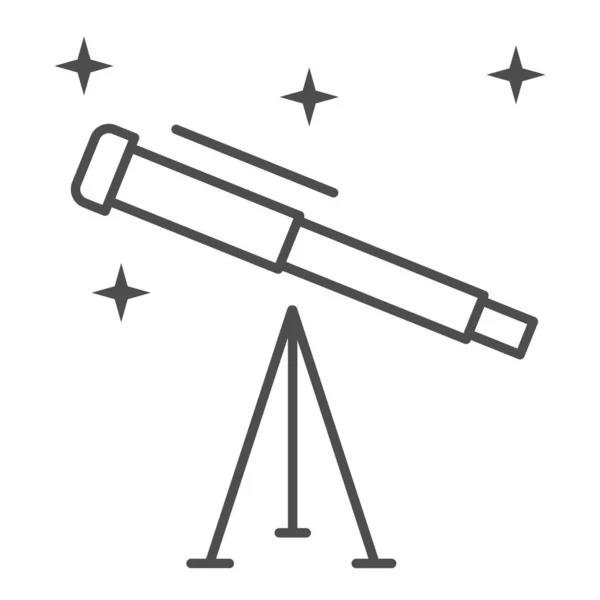 Pictograma liniei subțiri a telescopului, conceptul științei, semnul instrumentului optic de cercetare spațială pe fundal alb, pictograma telescopului Astronomy în stil contur pentru conceptul mobil, designul web. Grafica vectoriala . — Vector de stoc