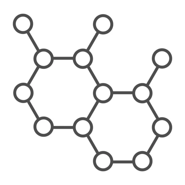 Molekuláris struktúra vékony vonal ikon, tudományos fogalom, molekula jel fehér alapon, kémiai képlet, amely molekulák ikon vázlatos stílusban mobil és web design. Vektorgrafika. — Stock Vector
