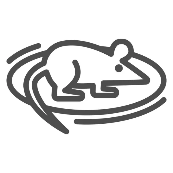 Крыса для экспериментов иконка линии, научная концепция, экспериментальный знак мыши на белом фоне, иконка лабораторной мыши в стиле наброска для мобильной концепции и веб-дизайна. Векторная графика . — стоковый вектор