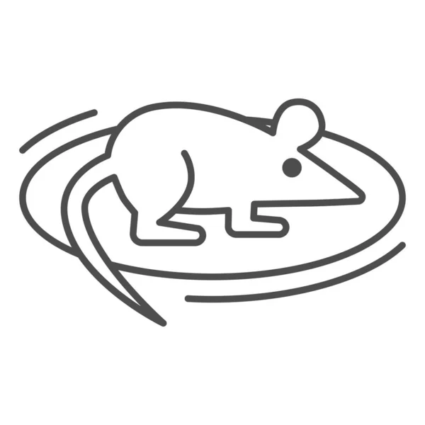 Rat pour expériences icône de ligne mince, concept scientifique, Signe expérimental de souris sur fond blanc, icône de souris de laboratoire dans le style de contour pour concept mobile et conception web. Graphiques vectoriels. — Image vectorielle