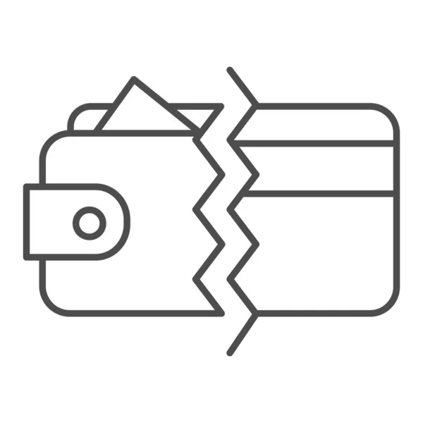 Полукарточка и бумажник тонкой линии значок, денежная концепция, методы оплаты знак на белом фоне, бумажник с иконкой карты в стиле наброска для мобильной концепции и веб-дизайна. Векторная графика. — стоковый вектор