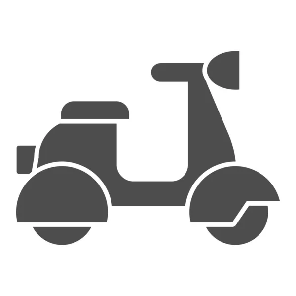 Moped icono sólido, concepto de transporte público, Scooter signo sobre fondo blanco, icono de la motocicleta en estilo glifo para el concepto móvil y diseño web. Gráficos vectoriales . — Archivo Imágenes Vectoriales