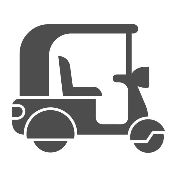 Moto de ville avec icône solide sur le toit, concept de transport public, panneau Scooter sur fond blanc, icône Rickshaw dans le style glyphe pour concept mobile et web design. Graphiques vectoriels. — Image vectorielle