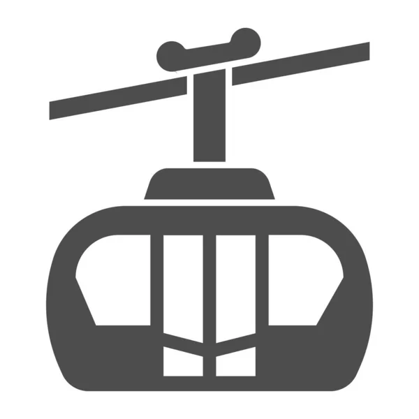 Icono sólido de teleférico, concepto de transporte público, signo de carro funicular sobre fondo blanco, icono de teleférico en estilo glifo para concepto móvil y diseño web. Gráficos vectoriales . — Vector de stock