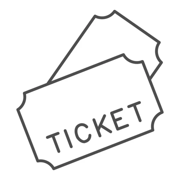 Tickets dunne lijn pictogram, Openbaar vervoer concept, transport ticket teken op witte achtergrond, twee tickets pictogram in outline stijl voor mobiele concept en web design. vectorgrafieken. — Stockvector