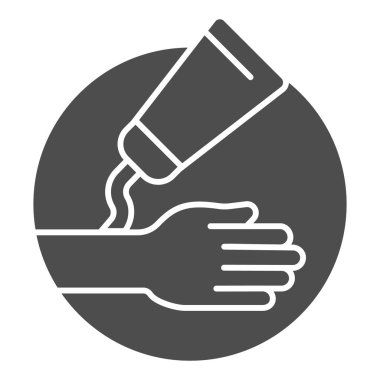 Merhem ve el yapımı ikon, Sağlık ve Tıbbi konsept, beyaz arka planda hipoalerjenik krem işareti, mobil ve web tasarımı için el yapımı ikona krem sürmek. Vektör grafikleri.