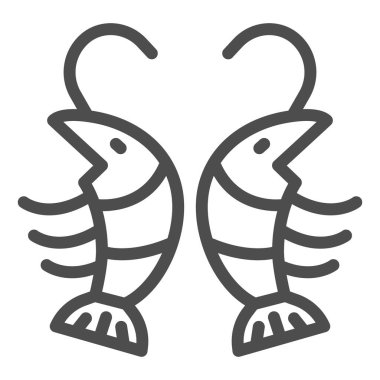 Kerevit çizgisi ikonu, Craft bira konsepti, beyaz arka planda deniz ürünleri tabelası, kerevit ya da ıstakoz silueti simgesi mobil konsept ve web tasarımı için tasarım tarzında. Vektör grafikleri.