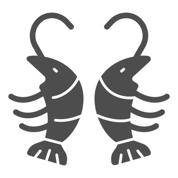 Crawfish solid icon, Craft beer concept, seafood sign on white background, Crawfish or lobsters silhouette icon in glyph style for mobile concept and web design. Vector graphics. — Stock Vector