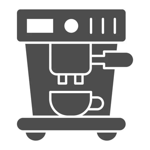 Kaffeemaschine mit Tasse solides Symbol, Kaffee-Zeit-Konzept, Küchengeräte Zeichen auf weißem Hintergrund, Kaffeemaschine und Becher Symbol im Glyph-Stil für mobile und Web-Design. Vektorgrafik. — Stockvektor