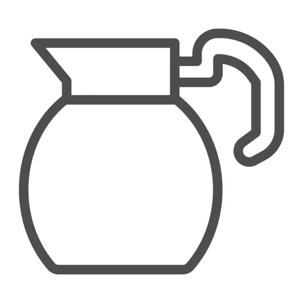 Vodní džbán linka ikona, Káva čas koncept, Keramické džbán znamení na bílém pozadí, Čerstvé mléko nebo voda džbán ikona ve stylu osnovy pro mobilní koncept a web design. Vektorová grafika. — Stockový vektor
