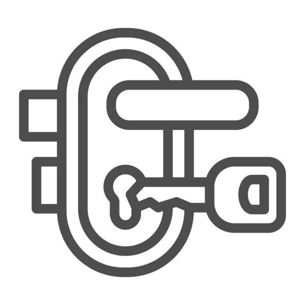 Icono de cerradura de puerta y línea de llave, concepto de reparación de casa, signo de cerradura en el fondo blanco, icono de cerradura en el estilo de esquema para el concepto móvil y el diseño web. Gráficos vectoriales. — Archivo Imágenes Vectoriales