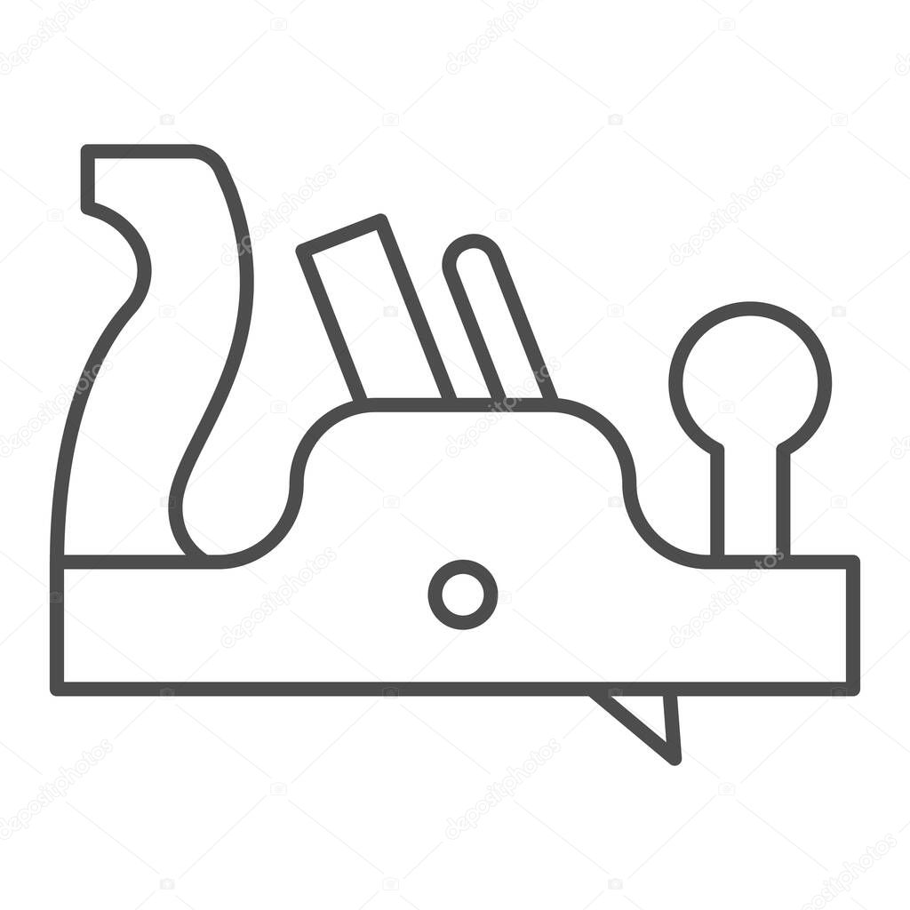 Jointer plane thin line icon, house repair concept, Retro jack-plane sign on white background, jack plane icon in outline style for mobile concept and web design. Vector graphics