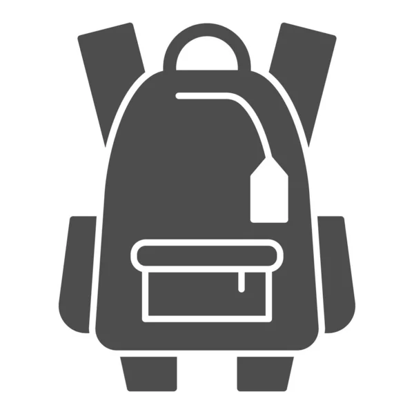 Mochila esportiva ícone sólido, conceito de turismo, sinal Schoolbag no fundo branco, ícone da mochila no estilo glifo para o conceito móvel e web design. Gráficos vetoriais . —  Vetores de Stock