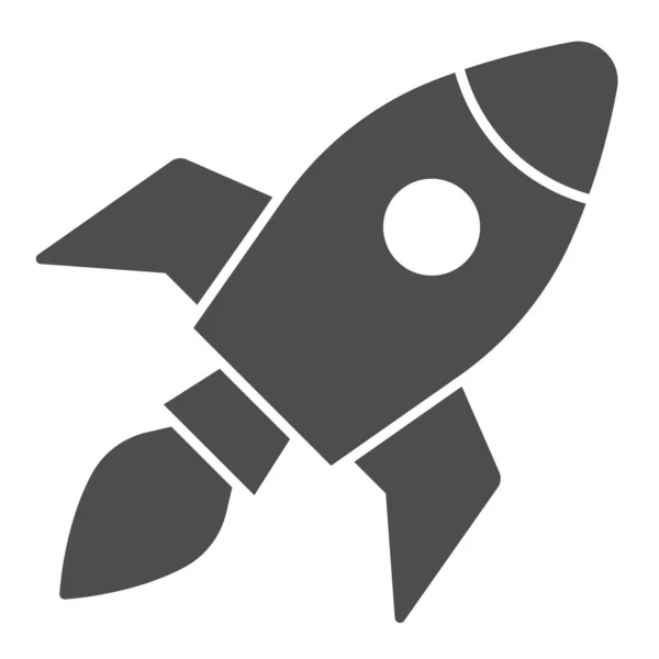 Rocket solides Symbol, Coworking-Konzept, Start-up-Zeichen auf weißem Hintergrund, Rocket Launch-Symbol im Glyphen-Stil für mobiles Konzept und Webdesign. Vektorgrafik. — Stockvektor