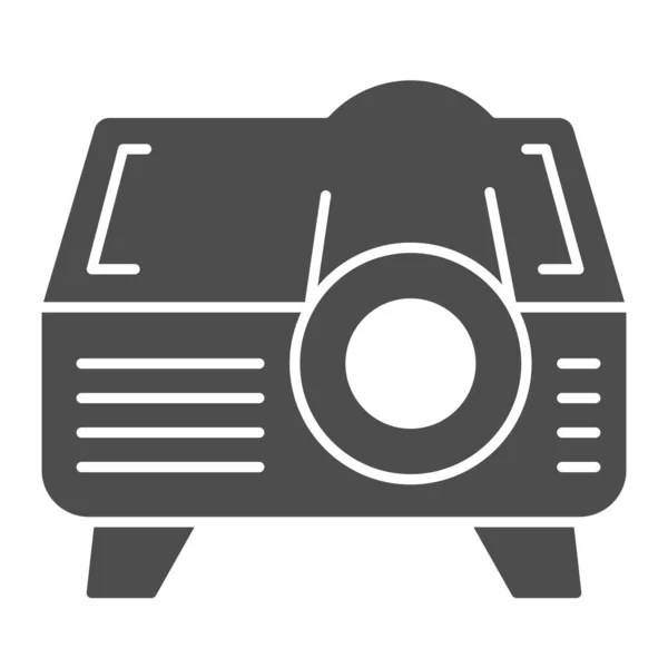 Solides Icon für Projektor, Coworking-Konzept, Videogeräte-Schild auf weißem Hintergrund, Videoprojektor-Symbol im Glyphen-Stil für mobiles Konzept und Webdesign. Vektorgrafik. — Stockvektor