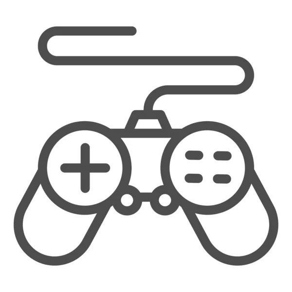 Gamepad linka ikona, Coworking koncept, joystick znak na bílém pozadí, regulátor pro video hry ikona v obrysu stylu pro mobilní koncept a web design. Vektorová grafika. — Stockový vektor