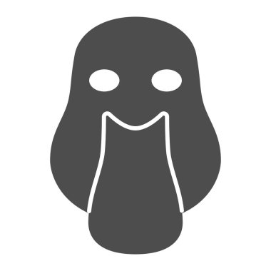 Ördek kafası simgesi, çiftlik hayvanları kavramı, beyaz arka planda ev hayvanı amblemi işareti, mobil konsept ve web tasarımı için kabartma şeklinde ördek kafası silueti simgesi. Vektör grafikleri.