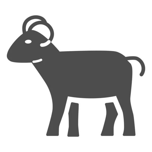 Ram solidna ikona, koncepcja zwierząt gospodarskich, znak owiec na białym tle, sylwetka ikony barana w stylu glif dla mobilnej koncepcji i projektowania stron internetowych. Grafika wektorowa. — Wektor stockowy