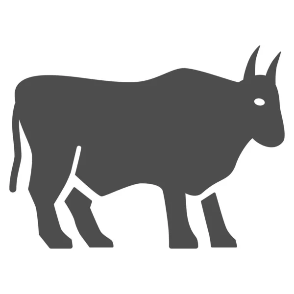 Bull plná ikona, Farm zvířat koncept, dobytek znamení na bílém pozadí, Bull silueta ikona v glyf stylu pro mobilní koncepci a web design. Vektorová grafika. — Stockový vektor