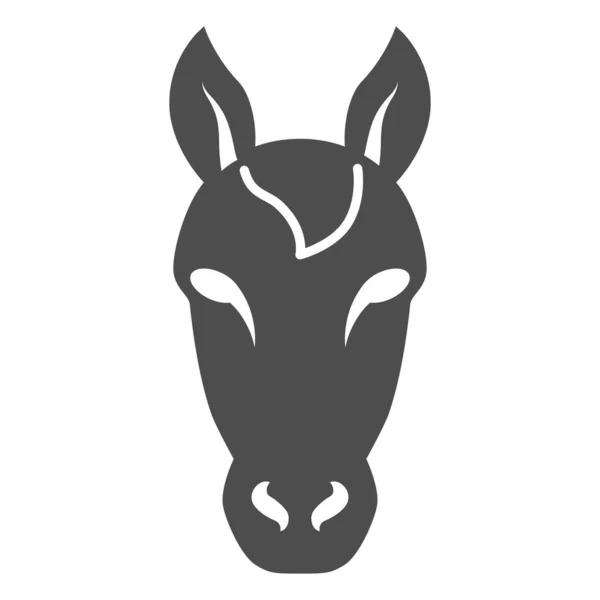 Cabeza de caballo icono sólido, concepto de animales de granja, símbolo semental sobre fondo blanco, icono de silueta de cabeza de caballo en estilo glifo para el concepto móvil y diseño web. Gráficos vectoriales. — Archivo Imágenes Vectoriales