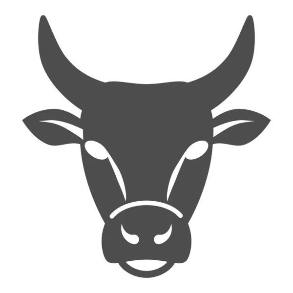 Bull Head plná ikona, Farm animals koncept, značka dobytka na bílém pozadí, silueta Bull Head ikona v glyfovém stylu pro mobilní koncept a web design. Vektorová grafika. — Stockový vektor