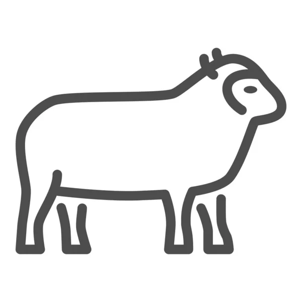 Icône de ligne de mouton, concept d'animaux de ferme, signe d'agneau sur fond blanc, silhouette d'icône d'animal de mouton dans le style de contour pour le concept mobile et la conception Web. Graphiques vectoriels. — Image vectorielle