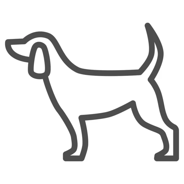 Icône de ligne de chien, concept d'animaux de compagnie, signe de chiot sur fond blanc, icône de silhouette debout de chien dans le style de contour pour le concept mobile et la conception Web. Graphiques vectoriels. — Image vectorielle