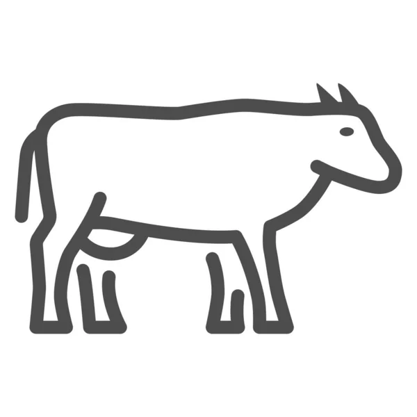 Icono de línea de vaca, concepto de ganado, signo de ganado vacuno sobre fondo blanco, icono de silueta de vaca lechera en estilo de esquema para concepto móvil y diseño web. Gráficos vectoriales. — Vector de stock