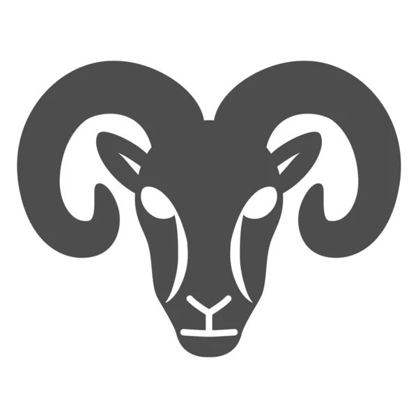 Ram solid icon, Farm animals concept, sheep sign on white background, silhouette of ram icon in glyph style for mobile concept and web design. Vector graphics. — Stock Vector