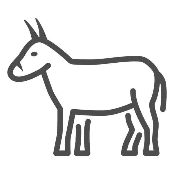 Ícone de linha de burro, conceito de animais de fazenda, sinal de mula no fundo branco, ícone de silhueta de burro no estilo de contorno para o conceito móvel e web design. Gráficos vetoriais. —  Vetores de Stock