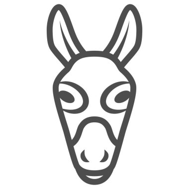 Eşek kafası ikonu, çiftlik hayvanları konsepti, beyaz arka planda katır yüzü işareti, mobil konsept ve web tasarımı için eşeğin baş silueti simgesi. Vektör grafikleri.