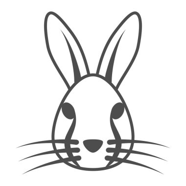 Tavşan kafası ince çizgi ikonu, hayvan konsepti, beyaz arka planda tavşan kafası işareti, mobil konsept ve web tasarımı için ana hatlı siluet ikonu. Vektör grafikleri.