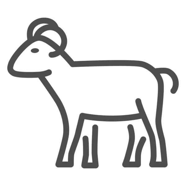 Ram line icon, livestock concept, sheep sign on white background, silhouette of ram icon in outline style for mobile concept and web design. Vector graphics. — Stock Vector