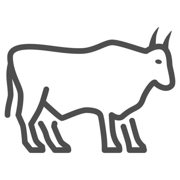 Stierlinien-Symbol, Konzept Nutztiere, Rinderzeichen auf weißem Hintergrund, Stiersilhouetten-Symbol im Umrissstil für mobiles Konzept und Webdesign. Vektorgrafik. — Stockvektor