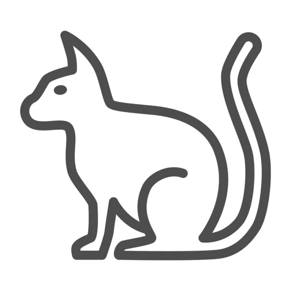 Ikona linii Cat, koncepcja zwierząt domowych, znak kotek na białym tle, siedzący kot sylwetka ikona w stylu zarys dla mobilnej koncepcji i projektowania stron internetowych. Grafika wektorowa. — Wektor stockowy