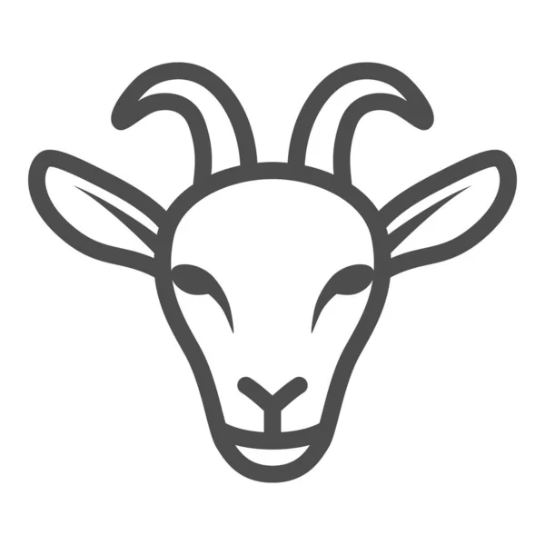 Goat head line icon, livestock concept, nanny-goat head sign on white background, Goat face icon in outline style for mobile concept and web design. Vector graphics. — Stock Vector