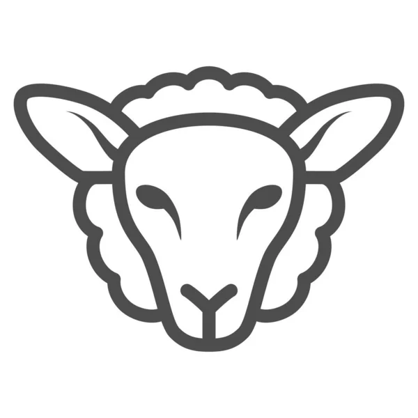 Sheep head line icon, Farm animals concept, lamb sign on white background, silhouette of sheep face icon in outline style for mobile concept and web design. Vector graphics. — Stock Vector