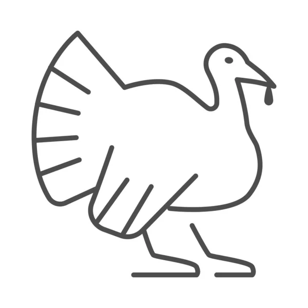 土耳其细线图标，农场动物概念，白色背景的农场鸟类标志，土耳其轮廓图标在移动概念和网页设计的轮廓风格。矢量图形. — 图库矢量图片