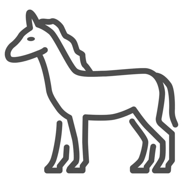 Icône de ligne de cheval, concept d'animaux de ferme, signe d'étalon sur fond blanc, icône de silhouette de cheval d'élégance debout dans le style de contour pour le concept mobile et le design Web. Graphiques vectoriels. — Image vectorielle