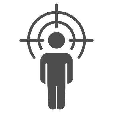 Silah doğrultulan simgede siyah, siyah madde konsepti, beyaz arka planda BLM işareti, mobil konsept ve web tasarımı için sembol şeklinde simge. Vektör grafikleri.