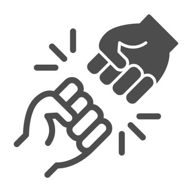 Beyazlar ve siyahlar arasında mücadele, siyahlar madde konsepti, beyaz arka planda BLM ırkçı dövüş işareti, bir yumruk cep telefonu için taslak tarzında bir simge oluşturdu. Vektör grafikleri.