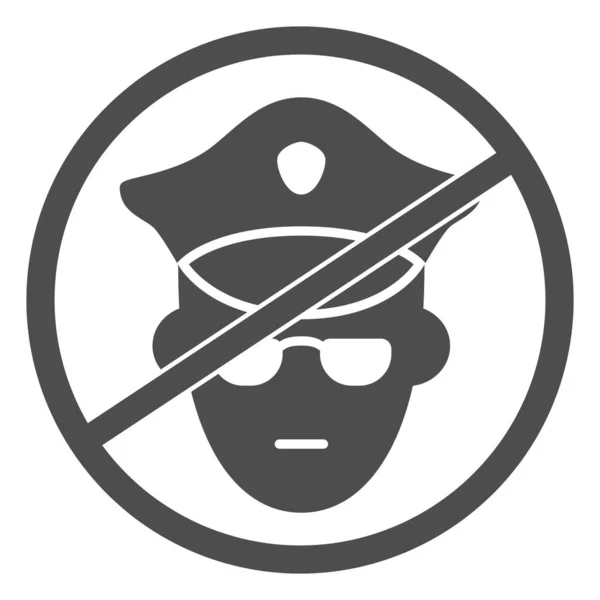 Жодна поліцейська тверда ікона, чорне життя концепція матерії, протестний символ про право людей чорношкірих підписати на білому тлі, жодна військова офіцерська ікона в стилі гліфів. Векторна графіка . — стоковий вектор