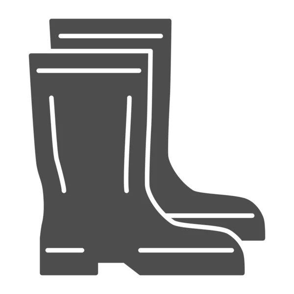 Botas de borracha ícone sólido, Jardim e jardinagem conceito, Sapatos impermeáveis sinal no fundo branco, ícone gumboots no estilo glifo para o conceito móvel e web design. Gráficos vetoriais. — Vetor de Stock