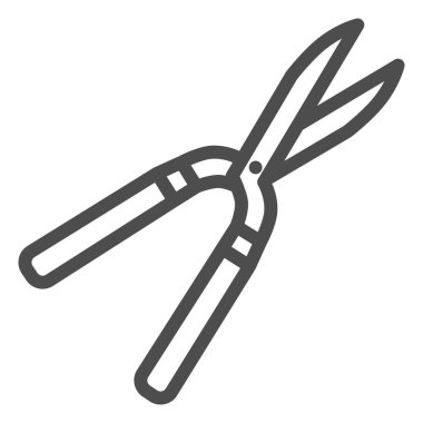 Pruner line ikonu, Bahçe ve Bahçe konsepti, Beyaz arka planda budama makası imzası, cep telefonu konsepti ve web tasarımı için secateurs simgesi. Vektör grafikleri.
