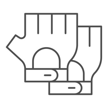 Bisikletçi eldivenleri ince çizgi ikonu, bisiklet aksesuarları konsepti, beyaz arka planda spor eldivenleri, mobil konsept ve web tasarımı için anahat tarzı bisiklet ikonu eldiveni. Vektör grafikleri.